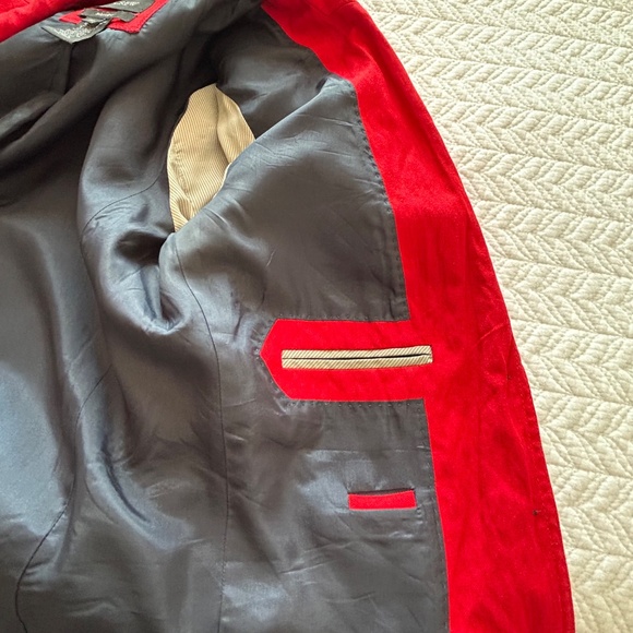 J Crew Schoolboy Blazer Red Sz 6 Tall 38985 Rayon Metallic Herringbone - Picture 10 of 15